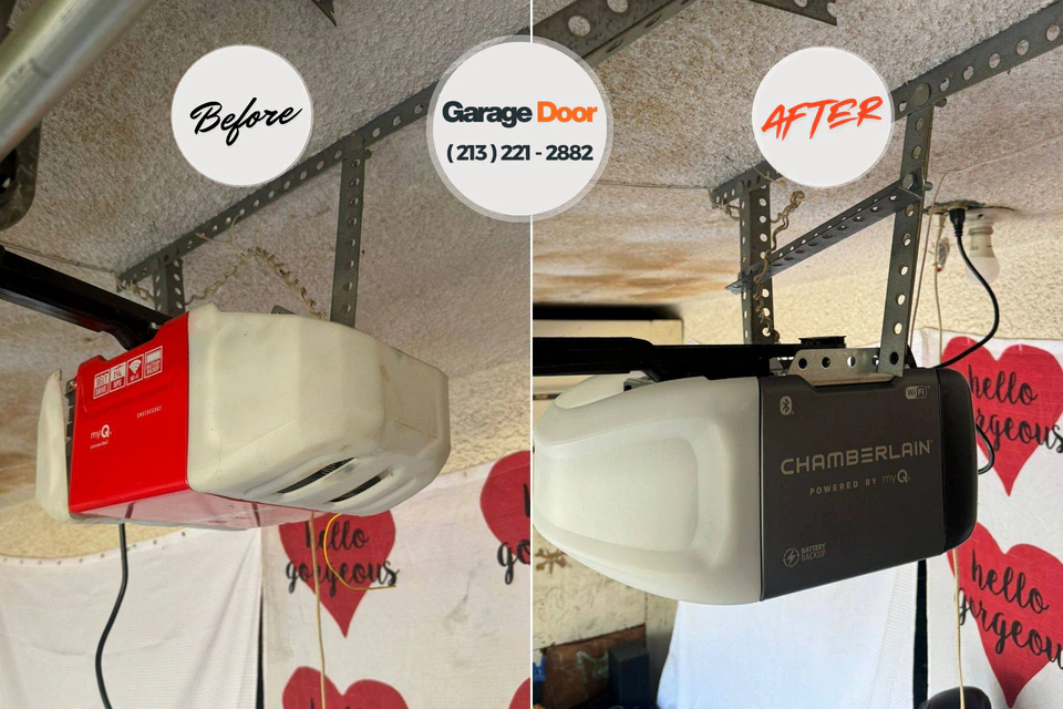 Before and after: garage door repair Clinton, OH
